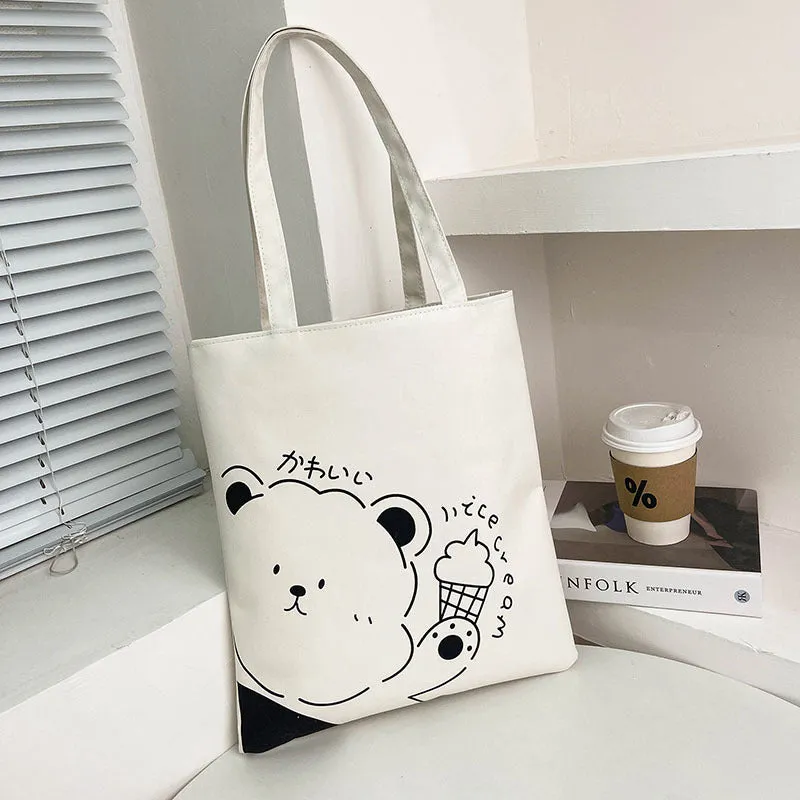 Women's Korean Style Trendy Large Capacity Canvas Autumn Shoulder Bags