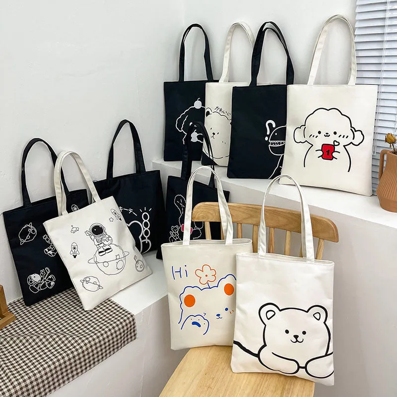 Women's Korean Style Trendy Large Capacity Canvas Autumn Shoulder Bags