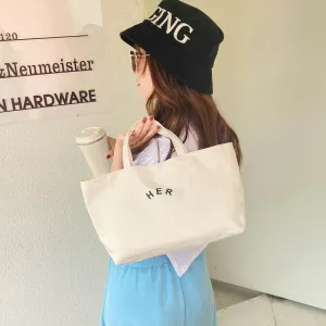 Women's Korean Versatile Large Capacity Canvas Art Shoulder Bags