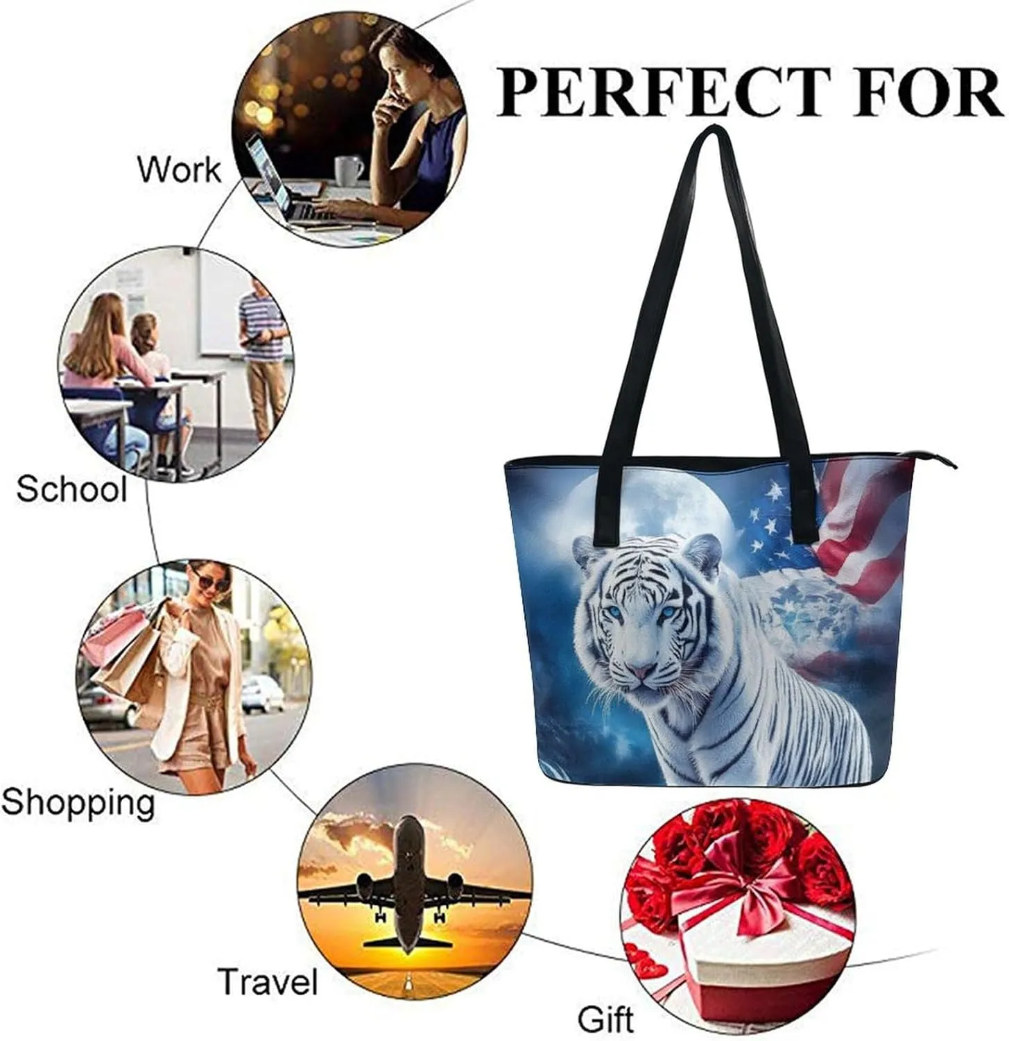 Womens Large Capacity Shoulder Tote Bag Casual Multifunction Handbags