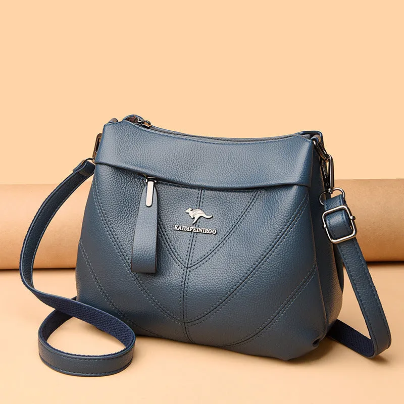 Women's Leather Multi Compartment Shoulder Bag