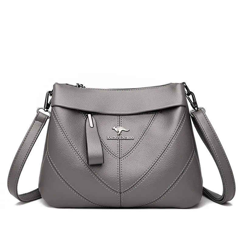 Women's Leather Multi Compartment Shoulder Bag
