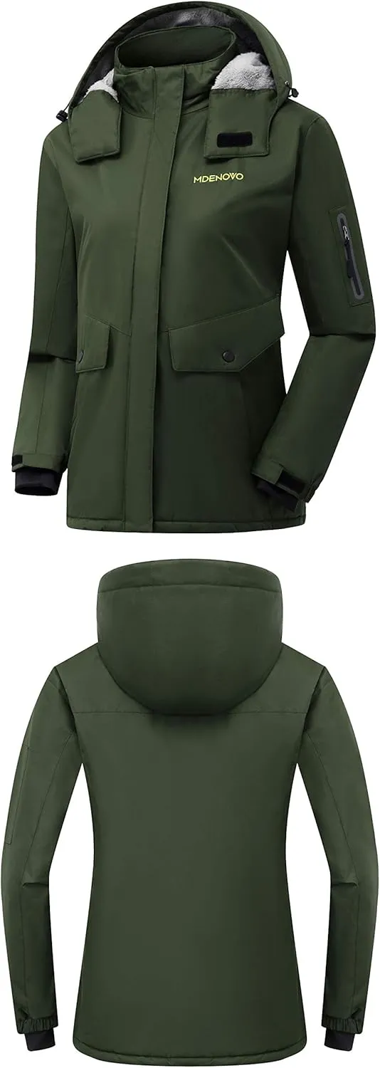 Women's Mountain Ski Jacket Waterproof Fleece Snowboard Winter Rain Coat