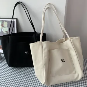 Women's Niche Canvas European Simple Large Capacity Class Thickened Shoulder Bags