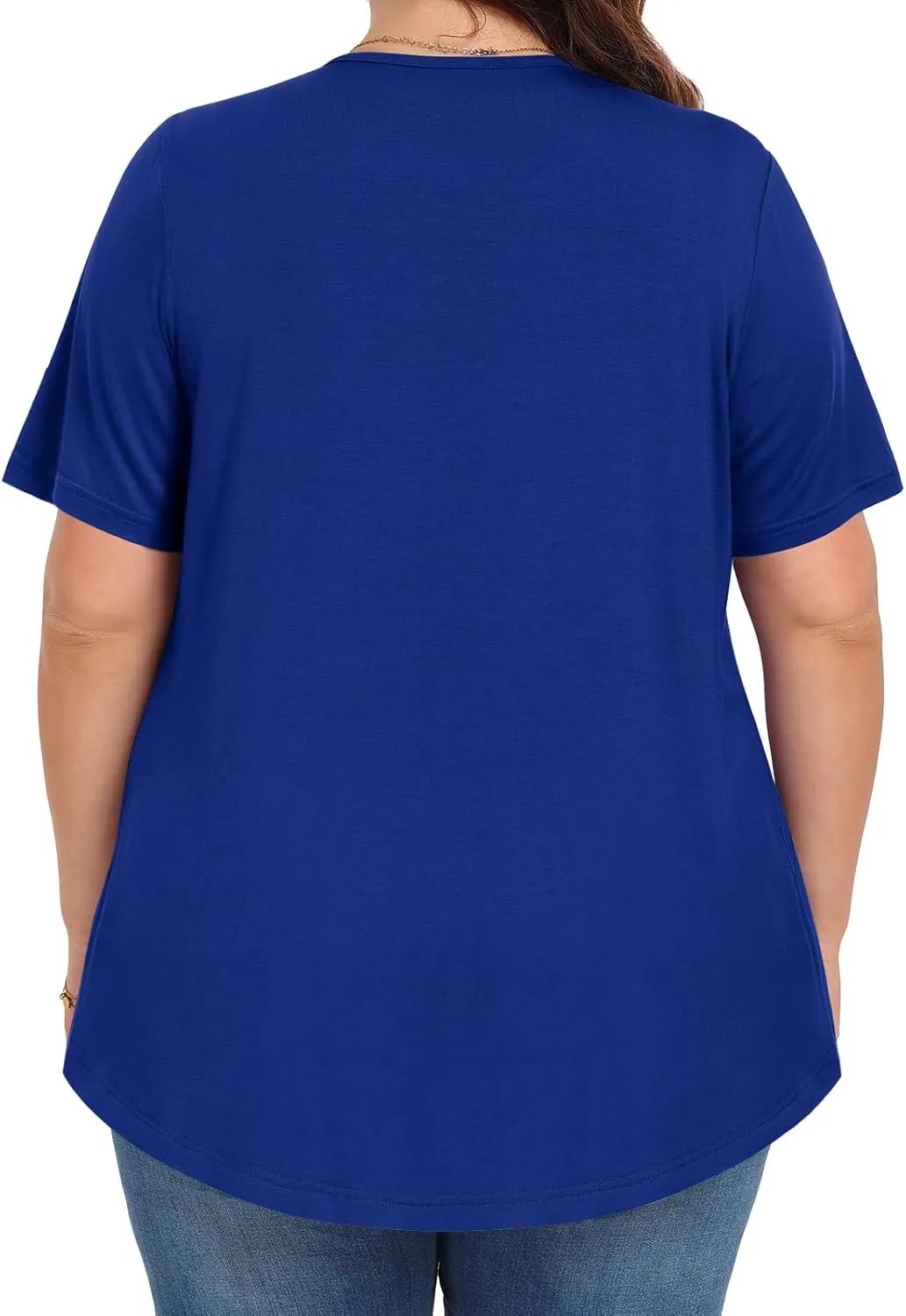 Womens Plus Size Tops Summer Shirts Tunic Short Sleeve Crew Neck Loose Fit Blouse 1X-5X