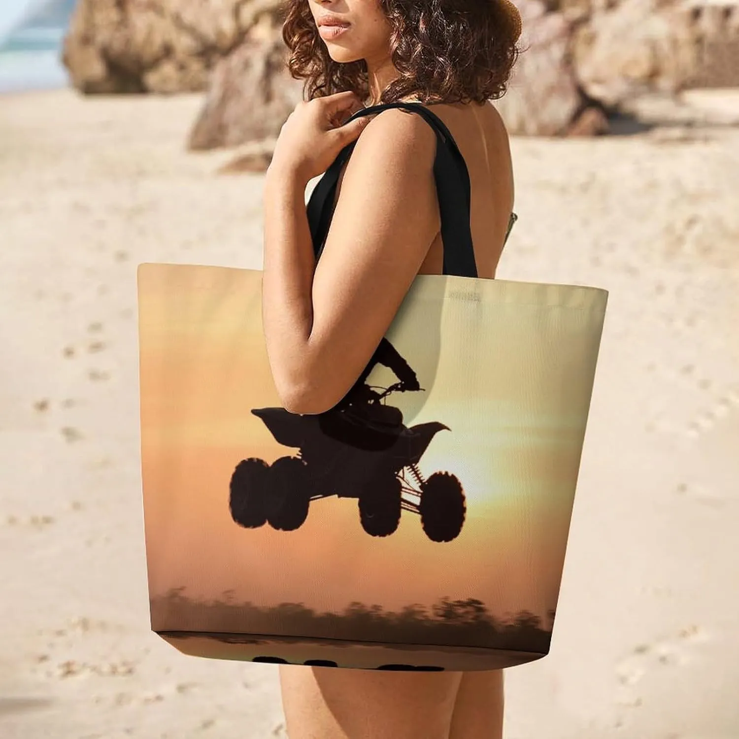 Women's Reusable Grocery Shopping Bag, Portable Shoulder Bag Casual Large Tote Bags
