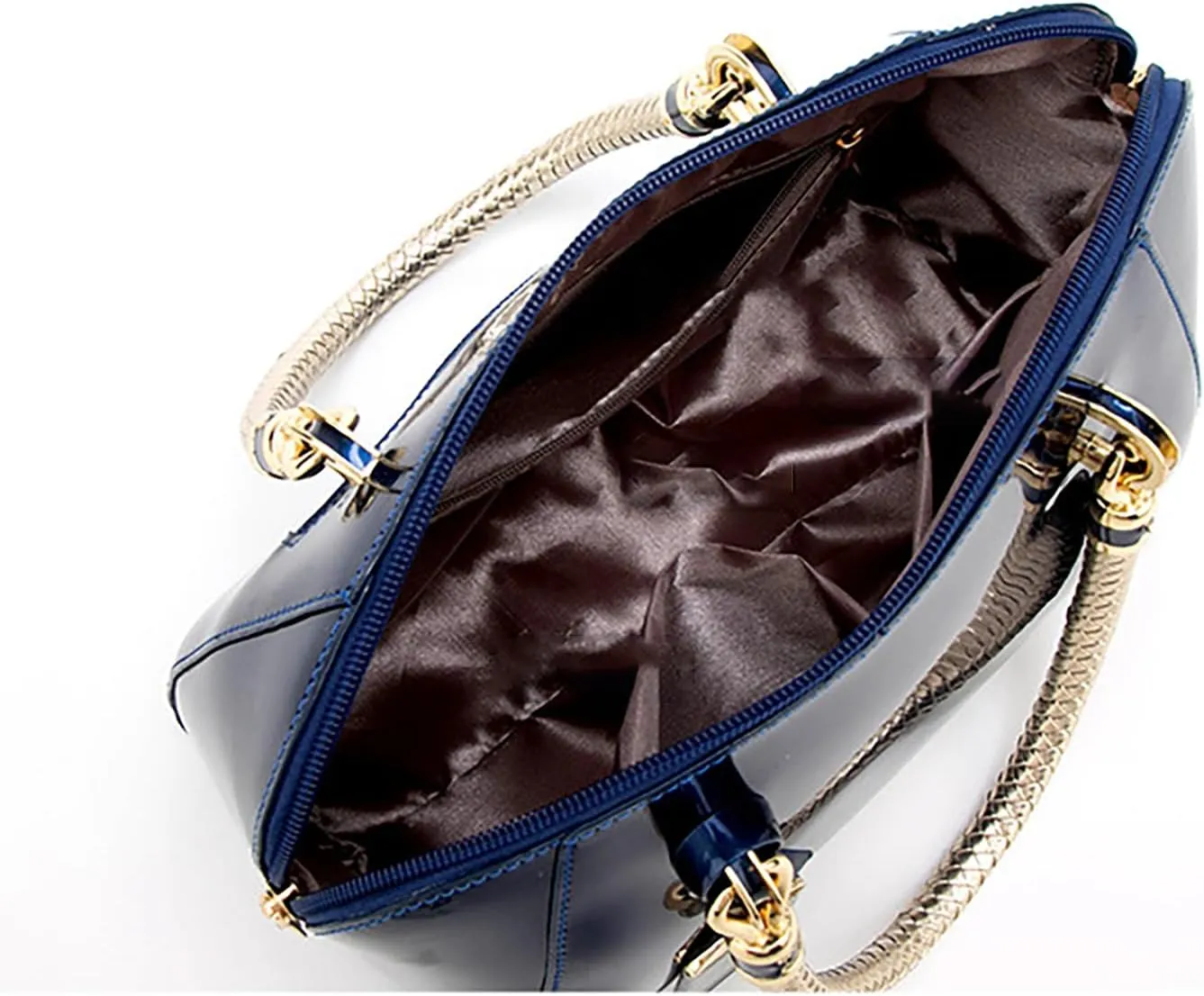 Women's Shiny Tote Patent Leather Top Handle Bags Fashion Elegant Evening Purse Party Satchel