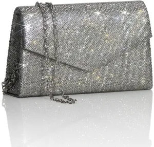 Women's Sparkly Evening Bags Glitter Rhinestone Clutch Purse for Party Prom Wedding
