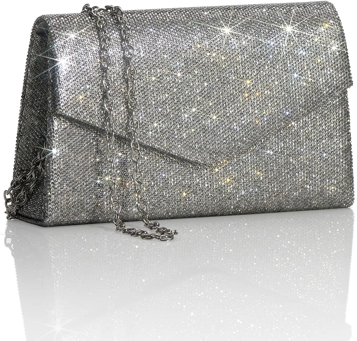 Women's Sparkly Evening Bags Glitter Rhinestone Clutch Purse for Party Prom Wedding