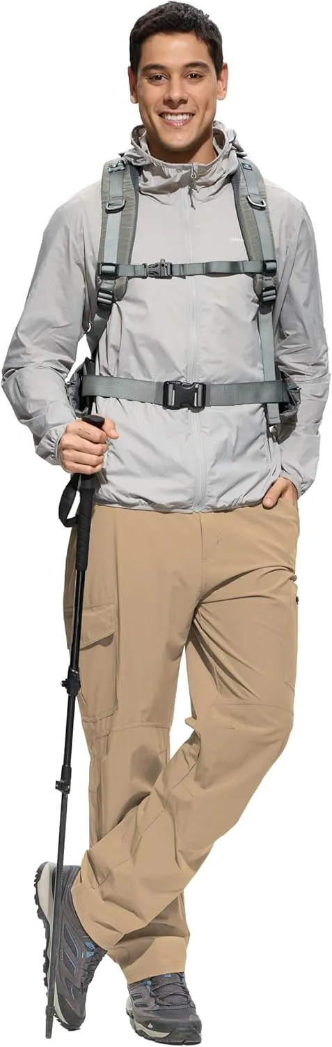 Work Pants for Men Waterproof Lightweight Quick Dry Travel Fishing Camping Men Hiking Cargo Pants Outdoor 6 Pockets