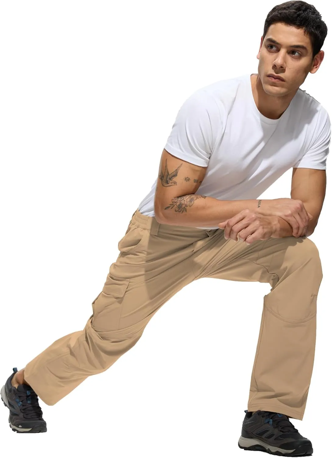 Work Pants for Men Waterproof Lightweight Quick Dry Travel Fishing Camping Men Hiking Cargo Pants Outdoor 6 Pockets