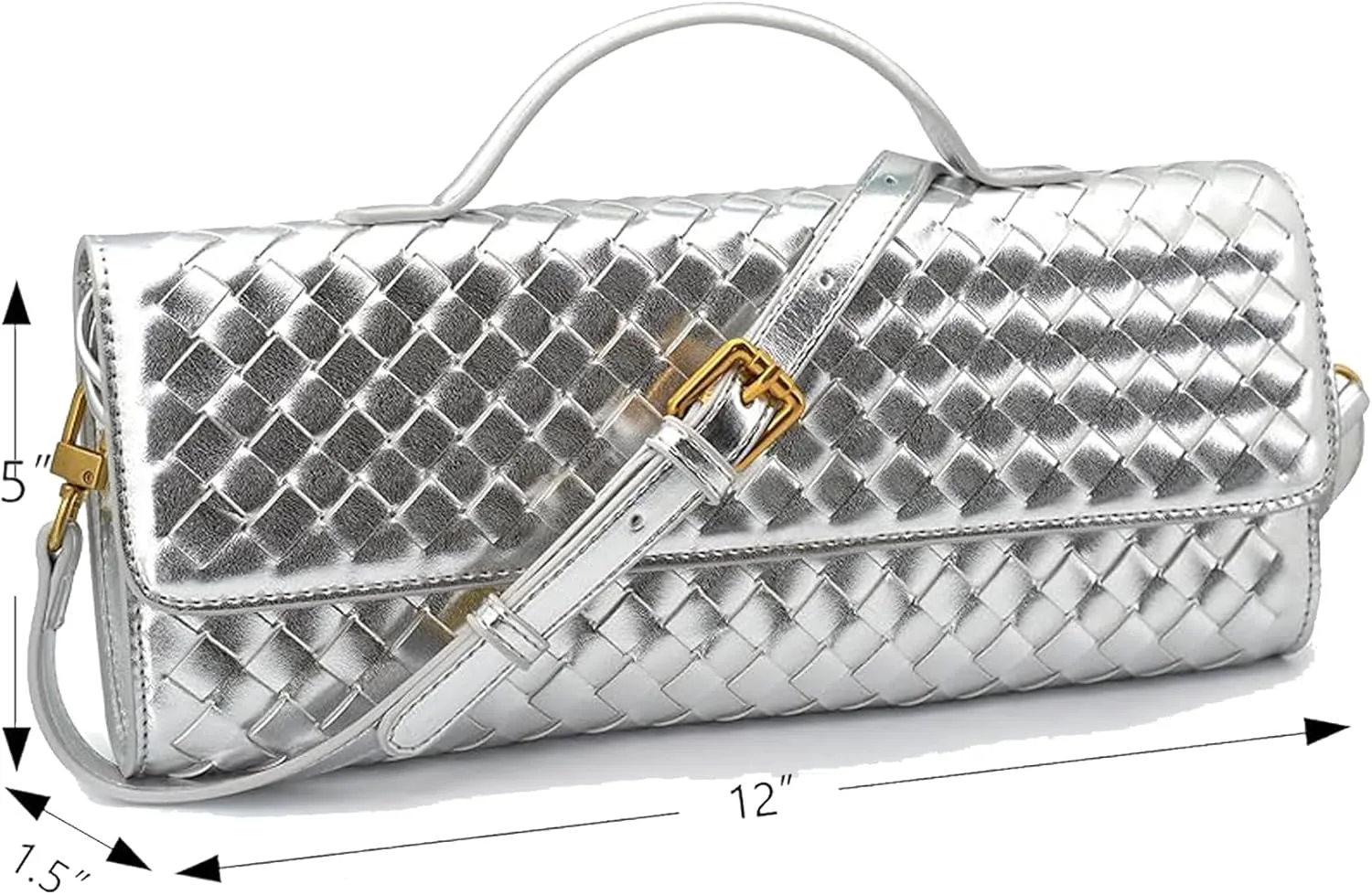 Woven Evening Clutch Purses Shoulder Handbag Crossbody Bags with Adjustable Shoulder Strap Trendy Handmade