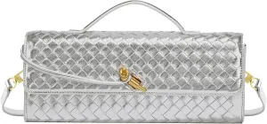 Woven Evening Clutch Purses Shoulder Handbag Crossbody Bags with Adjustable Shoulder Strap Trendy Handmade