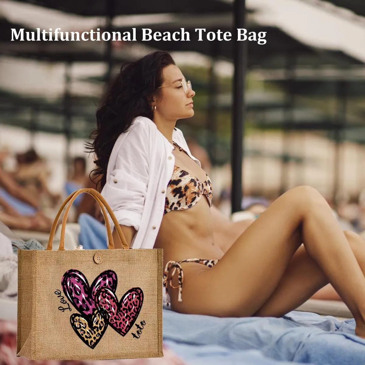 Woven Large Beach Bag Straw Bag Beach Tote Bag Handmade Weaving Shoulder Handbag Holiday Travel Gifts for Women