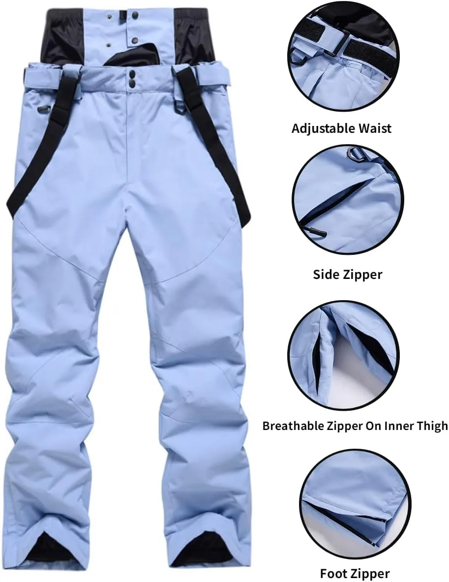 WOWULOVELY Women's Winter Skisuit Waterproof Windproof Ski Jacket and Pants Insulated Snowsuit Snowboarding Coat