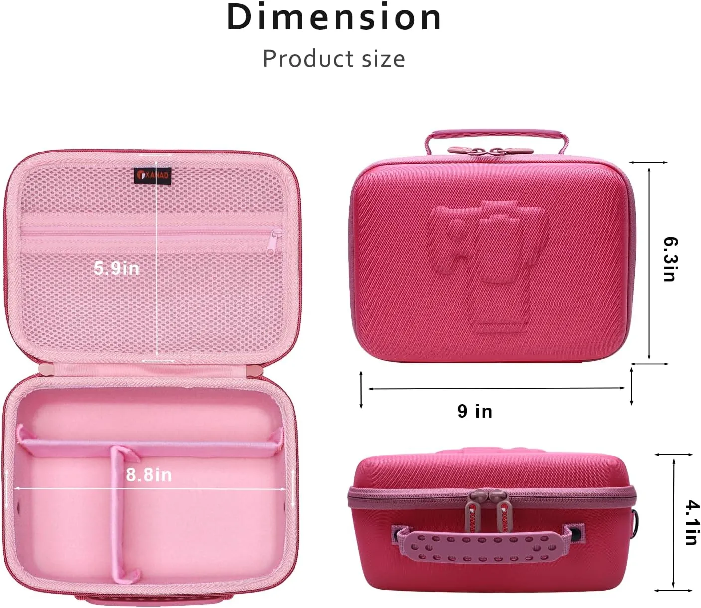XANAD Camera Case Compatible with Canon EOS Rebel T7 / R100 / R50 / R6 Mark II / R8 / T100, Sony, Nikon DSLR Camera, Lens, Tripod, with 4 Pieces of Dividers and Shoulder Strap(Pink)