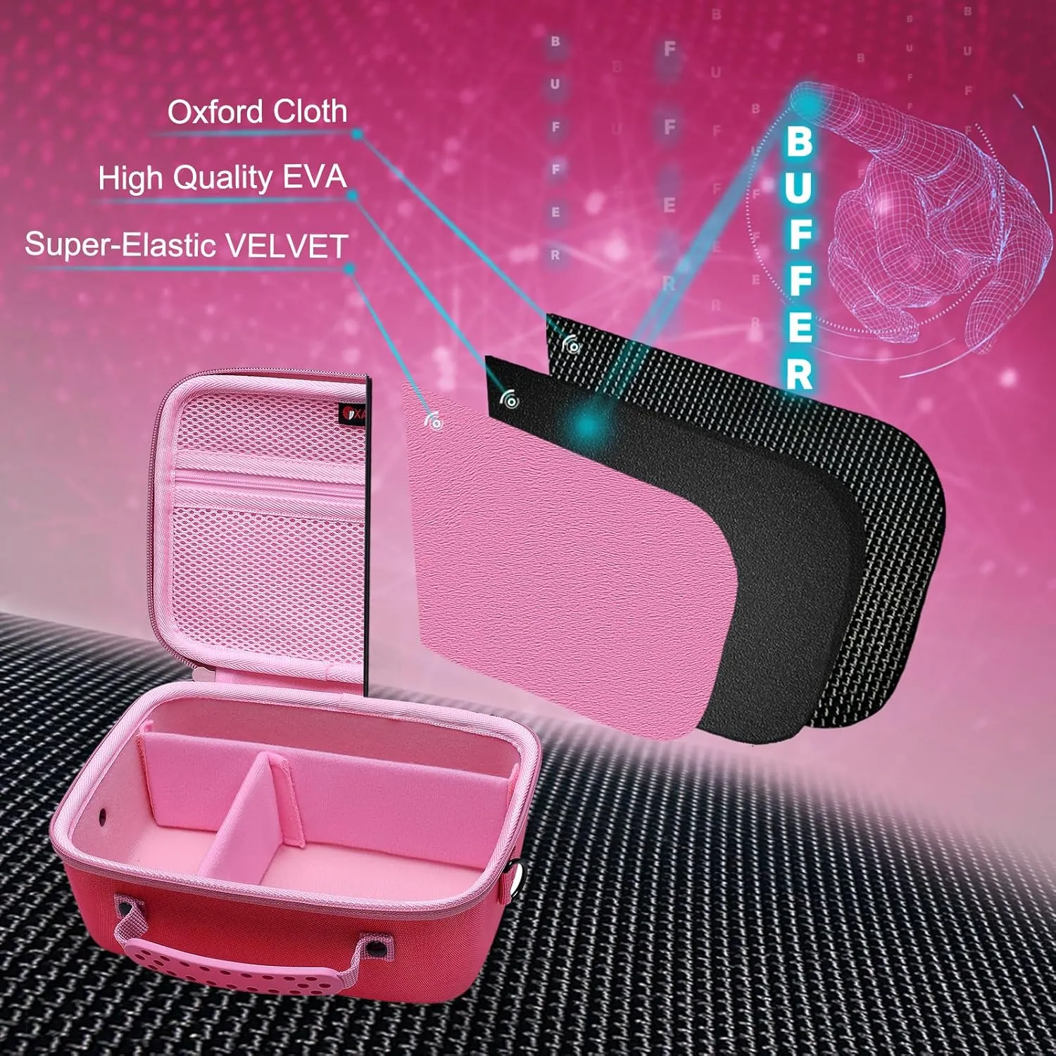 XANAD Camera Case Compatible with Canon EOS Rebel T7 / R100 / R50 / R6 Mark II / R8 / T100, Sony, Nikon DSLR Camera, Lens, Tripod, with 4 Pieces of Dividers and Shoulder Strap(Pink)