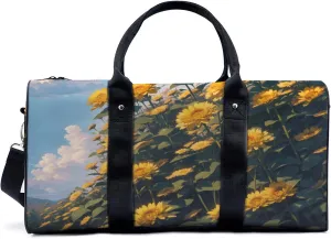 Yellow sunflower bush (3) Travel Duffel Bag for Woman Weekender Bag Man Tote Gym Bag Sport Gym Bag Hospital Bag for Labor and Delivery Overnight Bag Luggage Bag