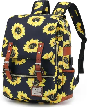 YGR Floral Laptop Backpack for Women, Female, School, Travel, Business, Outdoor Sports, Office, Work