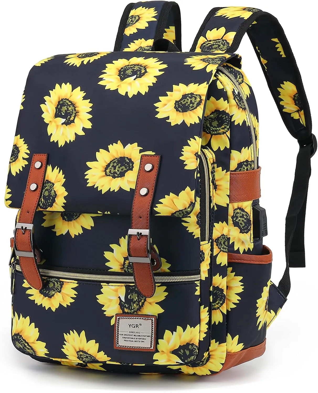 YGR Floral Laptop Backpack for Women, Female, School, Travel, Business, Outdoor Sports, Office, Work