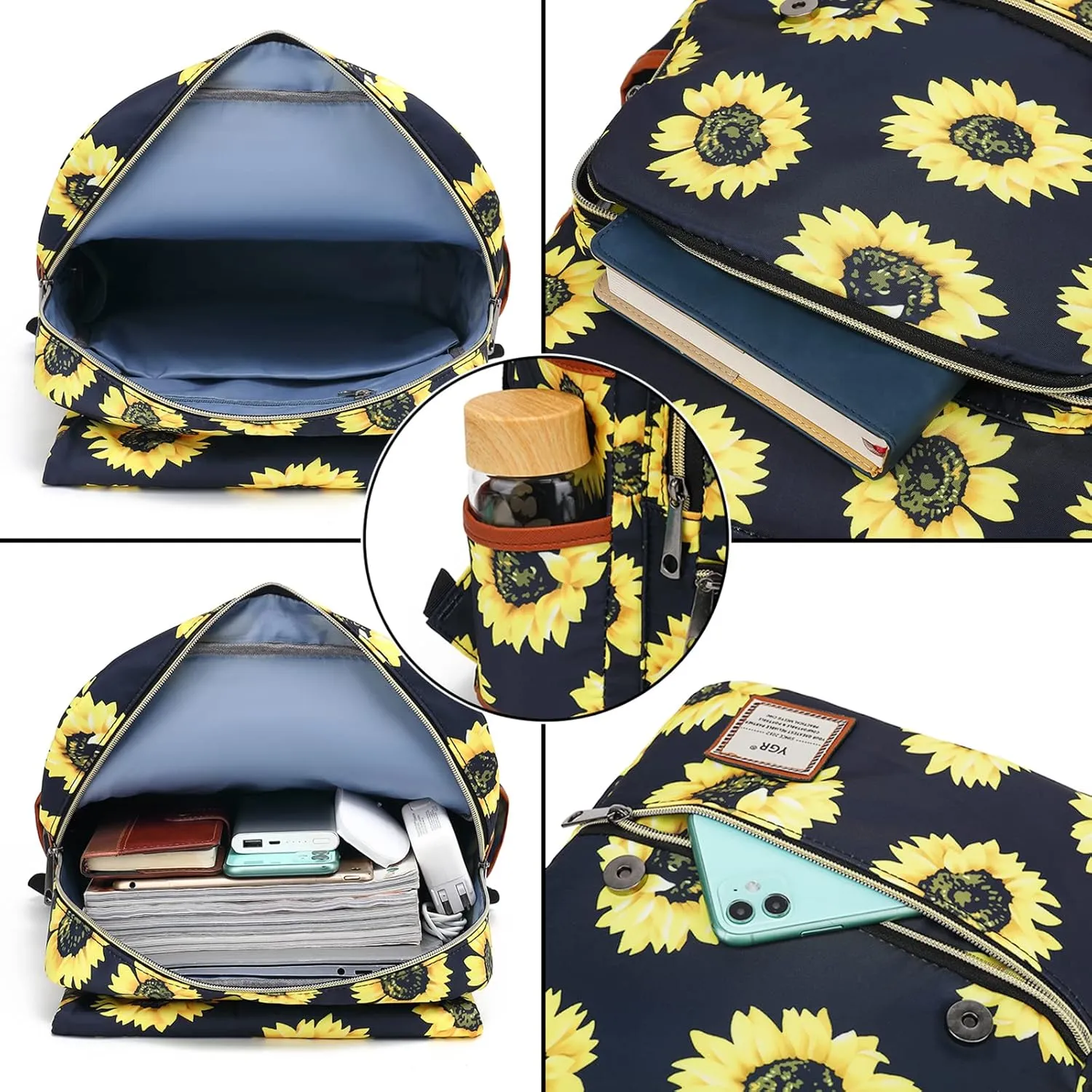 YGR Floral Laptop Backpack for Women, Female, School, Travel, Business, Outdoor Sports, Office, Work