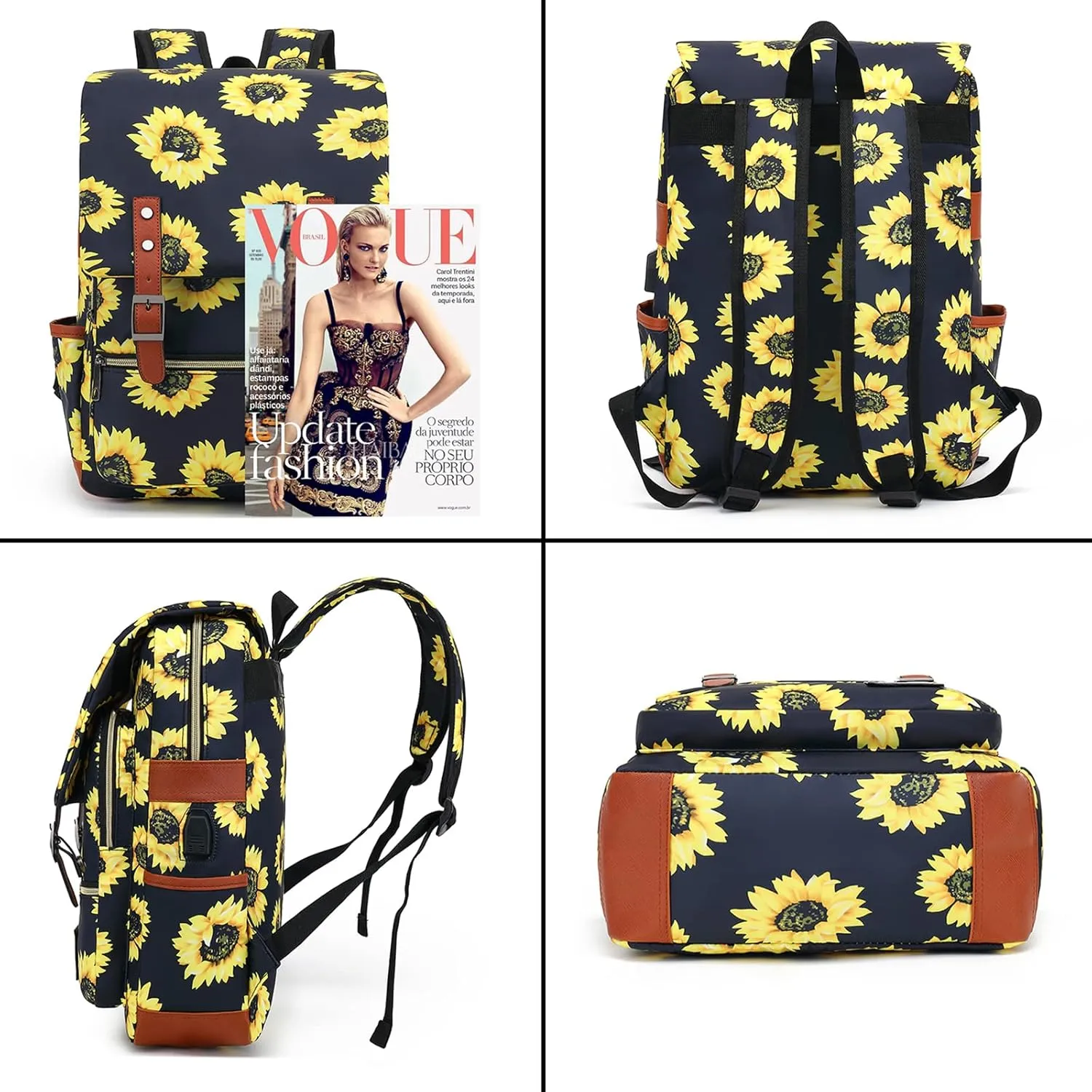 YGR Floral Laptop Backpack for Women, Female, School, Travel, Business, Outdoor Sports, Office, Work