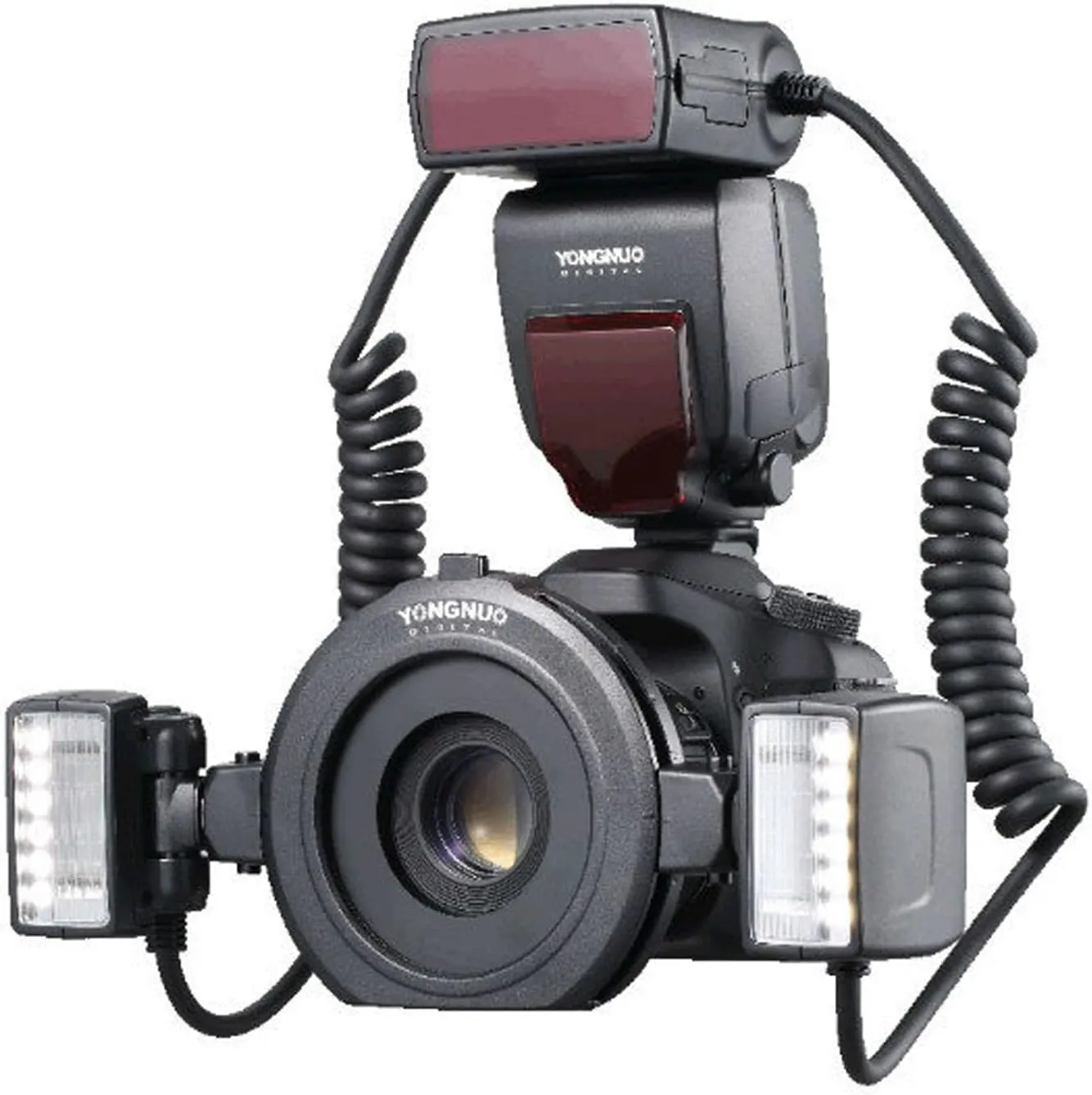 YONGNUO YN24EX TTL Macro Flash Speedlite 2pcs Flash Heads 4pcs Adapter Rings for Canon DSLR Cameras
