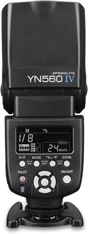 YONGNUO YN560 IV Wireless Flash 2.4GHz Support Fn Setting GN58 @ ISO100 Negative LCD Screen