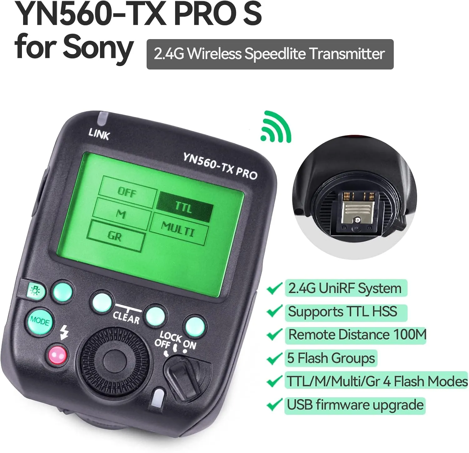 YONGNUO YN560-TX PRO S YN560 TX PRO Wireless Flash Speedlite Transmitter Trigger HSS TTL for S Camera