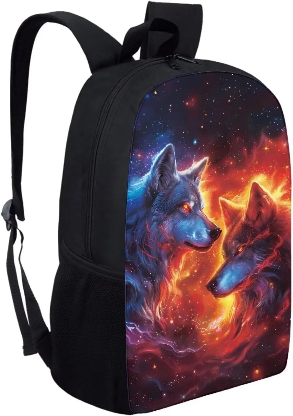 Ystardream Bookbags for 6th Grade Boys Cool Galaxy Wolf Backpack for Boys Middle School Bag for 8-10 14-16 Kids Child Bookbag High Schoolbag 17 Inch Bag Packs Back to School Rucksack Travel Bag