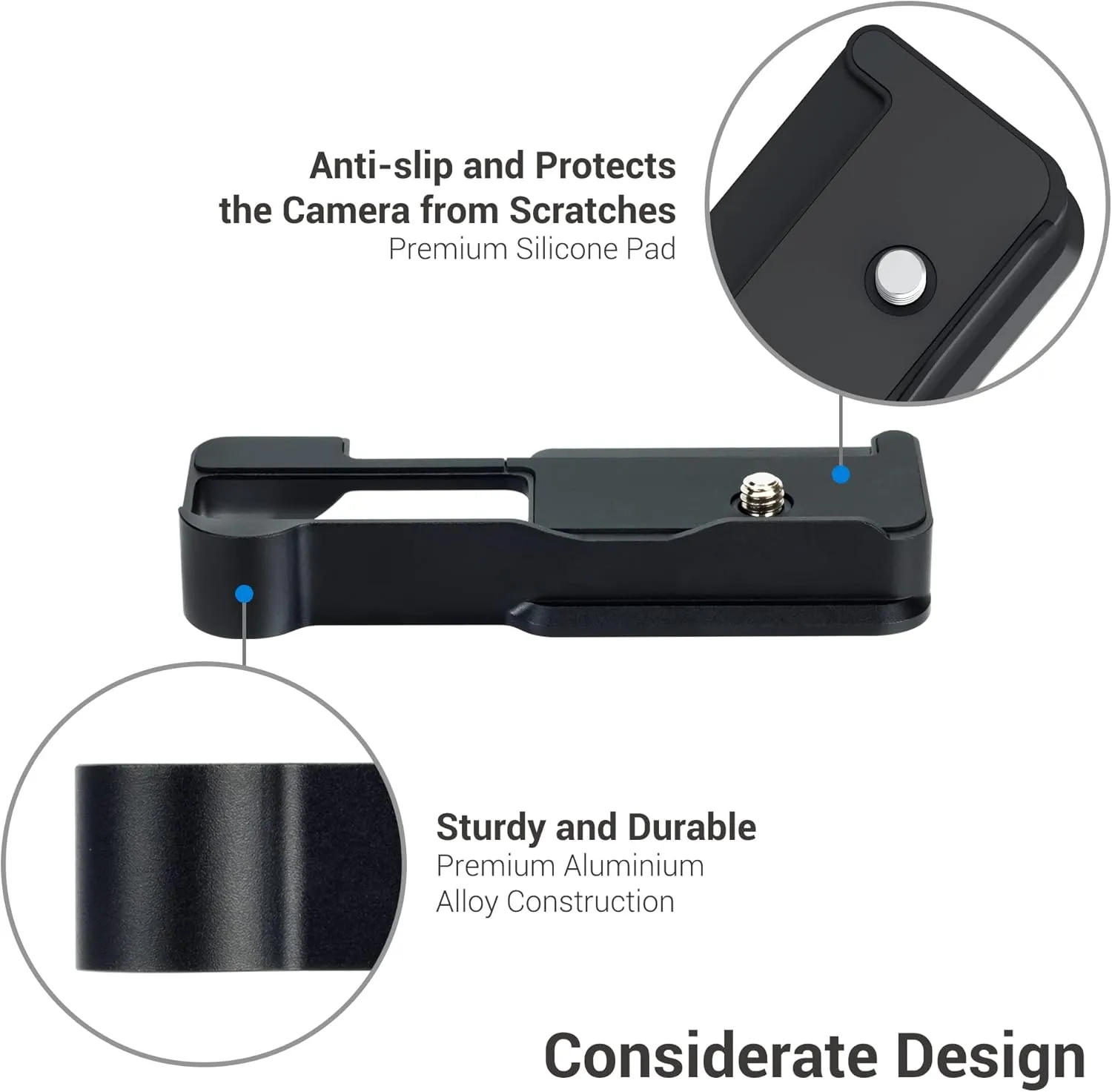 ZV-1F ZV1F Camera Metal Grip Extension Bracket with Mic Cold Shoe Mount for Sony ZV-1F ZV-1II (Not for ZV-1),Must-Have Accessory for Vlog YouTube Vertical Video Shooting, Arca Swiss Quick Release Base